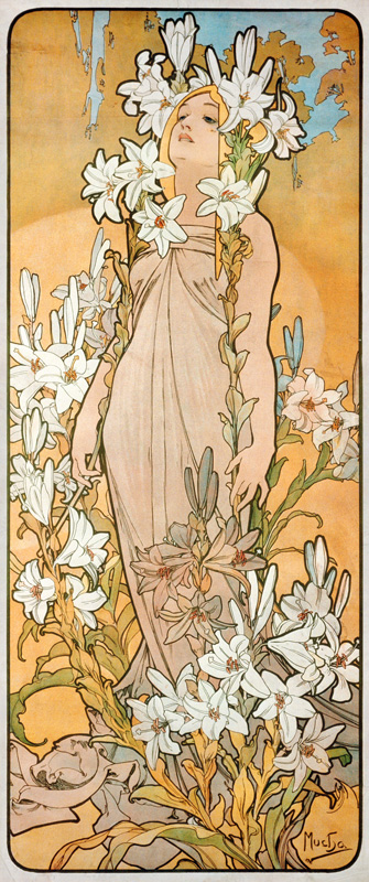 Lilium (From the Series "Flowers") od Alphonse Mucha