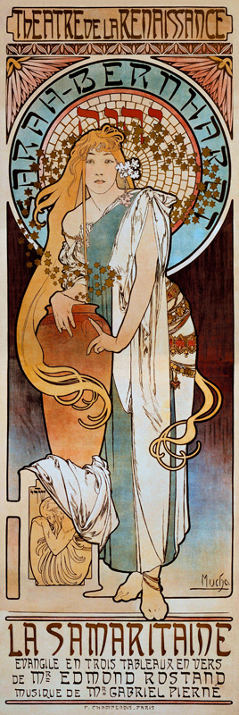 Poster for the play of La Samaritaine of Edmond Rostand. od Alphonse Mucha