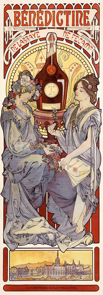 Advertising Poster for the Bénédictine od Alphonse Mucha