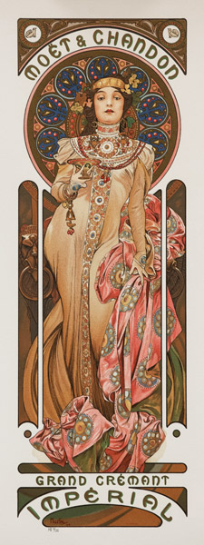Advertising Poster for the Moet & Chandon Cremant Imperial od Alphonse Mucha