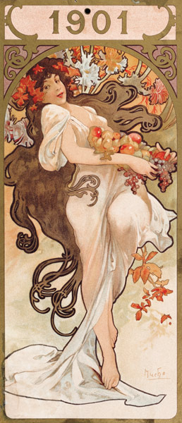Kalenderblatt 1901 od Alphonse Mucha