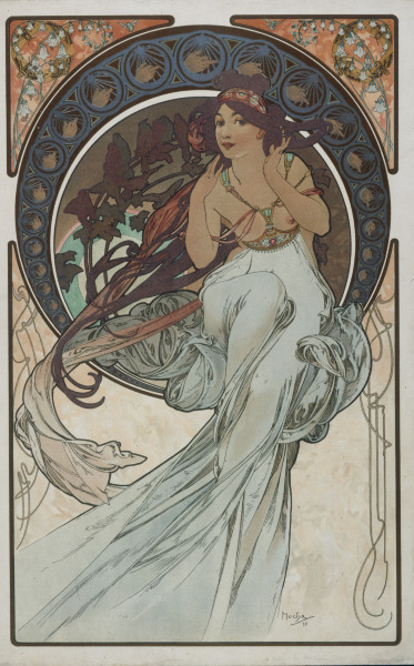 Die Musik, 1898. Aus der Serie ''Die Vier Kuenste''.  od Alphonse Mucha