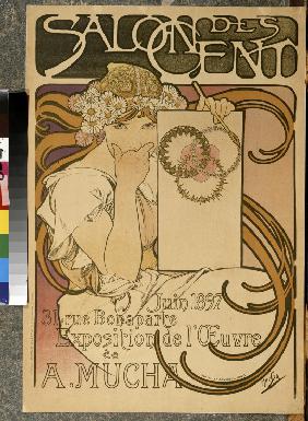 Poster for the A. Mucha's exhibition in the Salon des Cent
