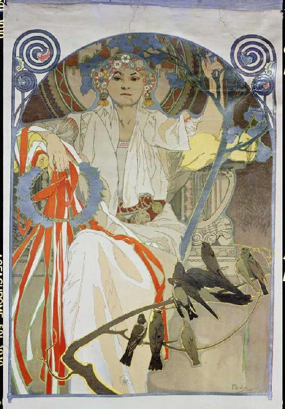 Poster for the song and music feast spring 1914 in Prague od Alphonse Mucha