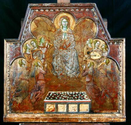Virgin Surrounded by Angels (tempera & gold on panel) od also Manfredi de Battilori Bartolo di Fredi