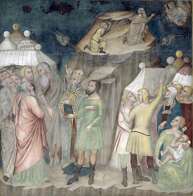 Moses on Mount Sinai, 1356-67 (fresco) od also Manfredi de Battilori Bartolo di Fredi