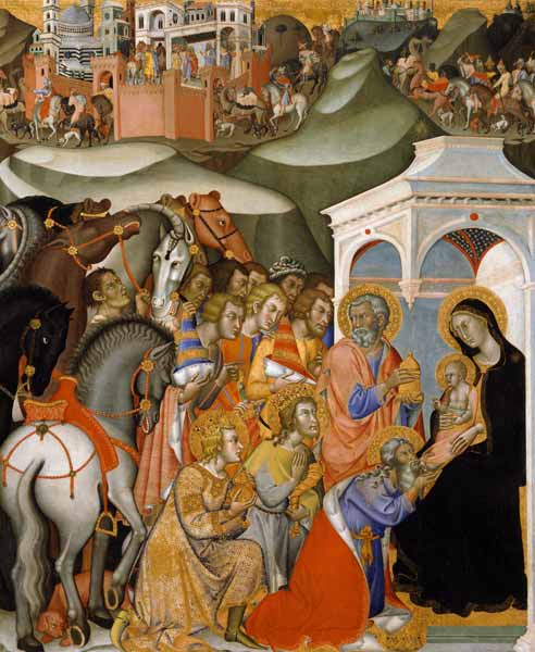 The Adoration of the Magi, c.1380 (oil on panel) od also Manfredi de Battilori Bartolo di Fredi