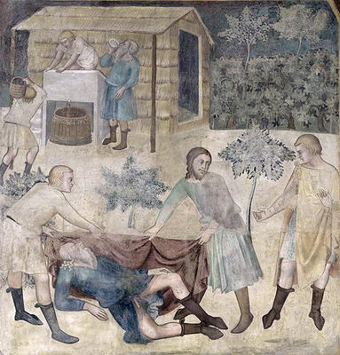 The Drunkenness of Noah, 1356-67 (fresco) od also Manfredi de Battilori Bartolo di Fredi
