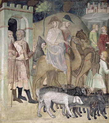 The Journey of Abraham and Lot, 1356-67 (fresco) od also Manfredi de Battilori Bartolo di Fredi