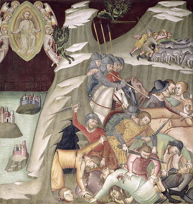 The Massacre of the Servants and Herdsmen of Job, 1356-67 (fresco) od also Manfredi de Battilori Bartolo di Fredi
