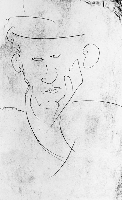 Blaise Cendrars / Drawing by Modigliani od Amadeo Modigliani