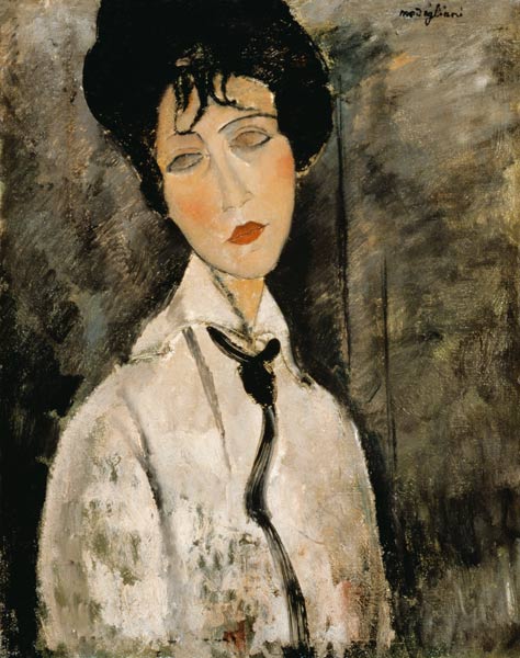 Woman portrait with tie od Amadeo Modigliani