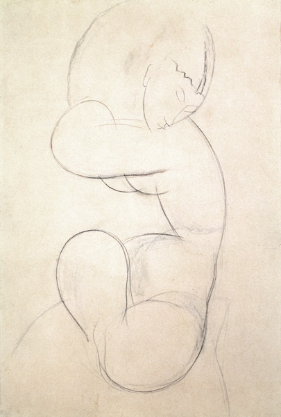 Seated Female Nude (blue chalk) od Amadeo Modigliani
