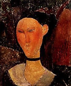 Young woman with velours collar. od Amadeo Modigliani