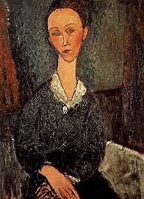 Woman portrait with a white lace collar od Amadeo Modigliani