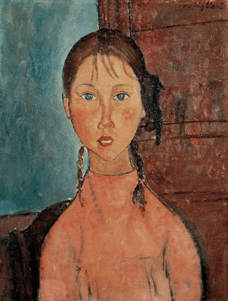 Girl with Pigtails od Amadeo Modigliani
