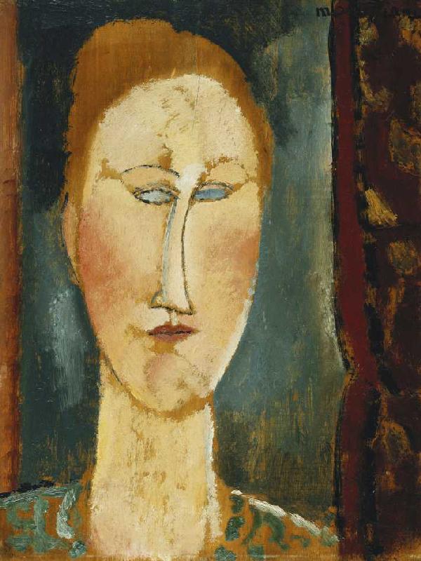 Kopf einer Rothaarigen (Tête de Femme aux Cheveux Rouges). od Amadeo Modigliani