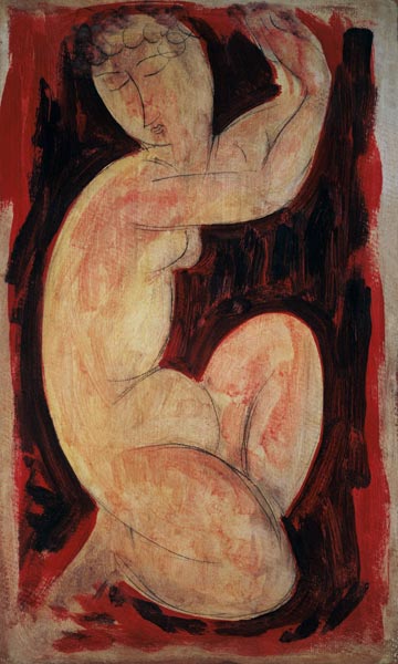 Red Caryatid, 1913 (oil, tempera and crayon on od Amadeo Modigliani