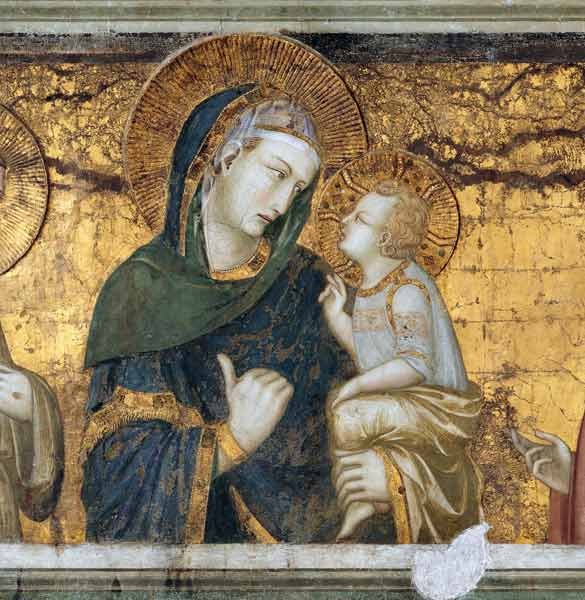 Madonna mit Kind, Johannes d.T., dem hl. Franziskus und Stifter od Ambrogio Lorenzetti