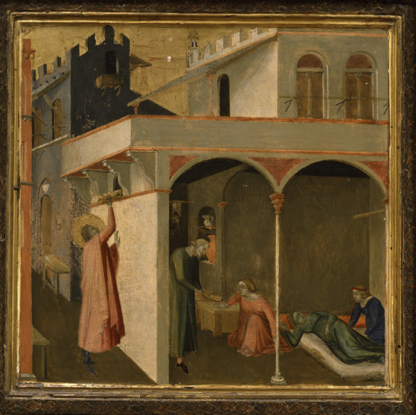 Nicholas throws gold balls od Ambrogio Lorenzetti