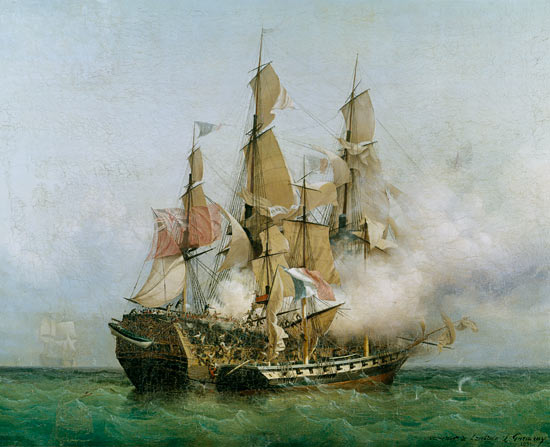 The Taking of the 'Kent' by Robert Surcouf (1736-1827) in the Gulf of Bengal, 7th October 1800 od Ambroise-Louis Garneray