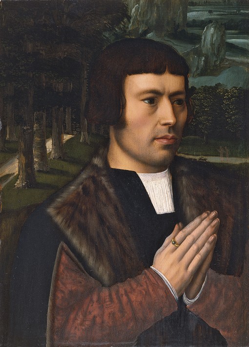 Portrait of a Man praying od Ambrosius Benson