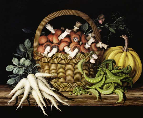 Basket of mushrooms od  Amelia  Kleiser