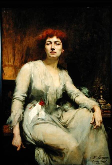 Portrait of Severine (1855-1929) od Amelie Beaury-Saurel