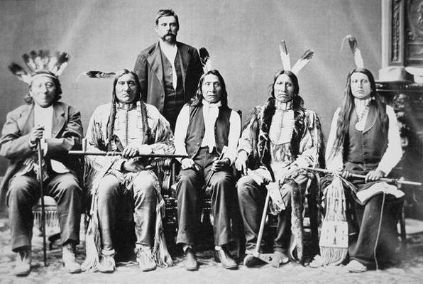 Delegation of Sioux chiefs, led by Red Cloud (1822-1909) in Washington D.C. to see President Ulysses od American Photographer, (19th century)