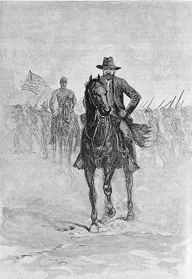 General Grant reconnoitering the confederate position at Spotsylvania court house; engraved by C.H.  od American School