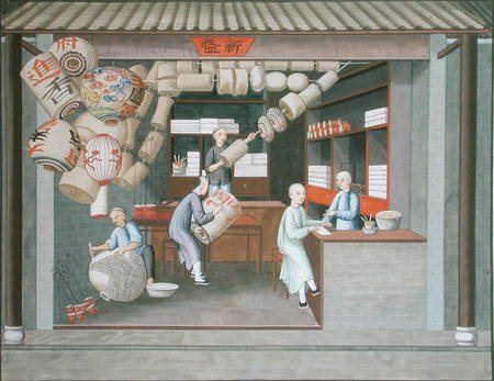 Scene in a Chinese Lantern Shop (w/c & gouache on paper) od American School