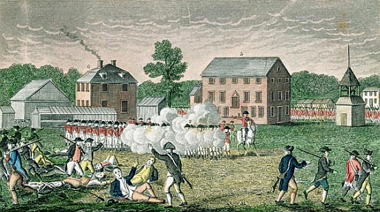 The Battle of Lexington, April 19th 1775, from ''Connecticut Historical Collections'', John Warner B od American School