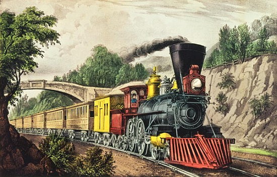 The Express Train, published Nathaniel Currier (1813-88) and James Merritt Ives (1824-95) od American School