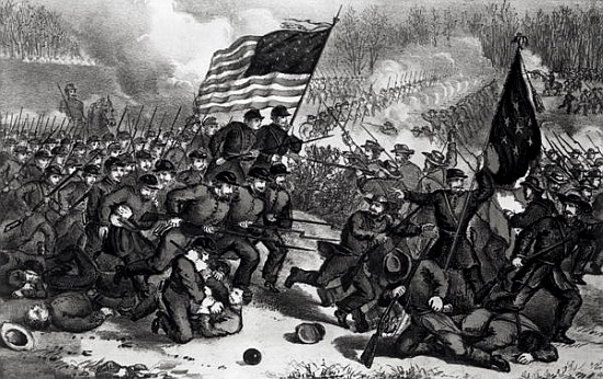 The Second Battle of Bull Run, Fought 29th August 1862, pub. Currier and Ives od American School