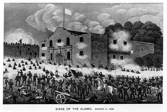 The Siege of the Alamo, 6th March 1836, from ''Texas, an Epitome of Texas History, 1897'', by Willia od American School