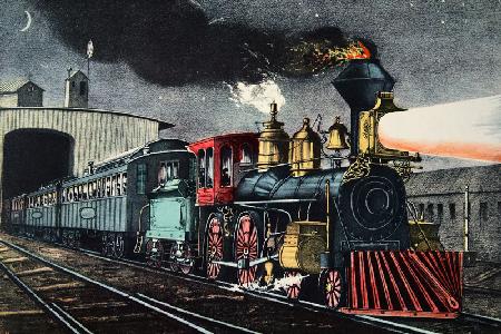 The Night Express: The Start, published Nathaniel Currier (1813-88) and James Merritt Ives (1824-95)