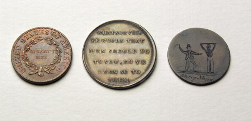 Anti-Slavery Coins and Medal (metal) (obverse) (for reverse see 187697) od American School, (19th century)