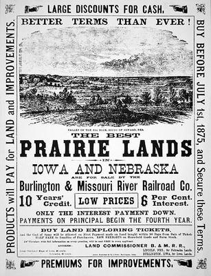 Land sale poster, 1875 (print) od American School, (19th century)