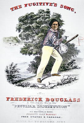 Poster for 'The Fugitive's Song' composed in honour of Frederick Douglass (1818-95) by Jesse Hutchin od American School, (19th century)