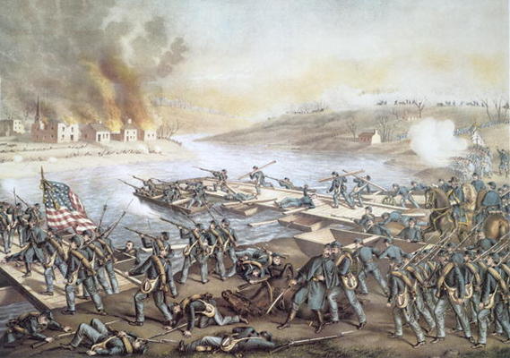The Battle of Fredericksburg, 13th December 1862 (litho) od American School, (19th century)