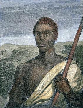 Joseph Cinque (c.1813-79) the slave rebel (coloured engraving)