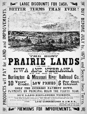 Land sale poster, 1875 (print)