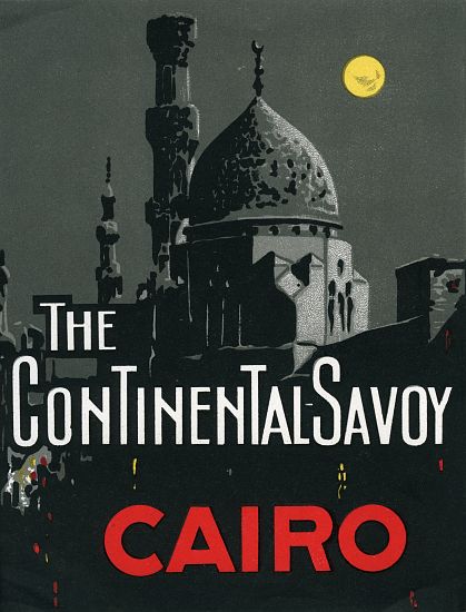 Continental Savoy Hotel in Cairo with Mosque od American School, (20th century)