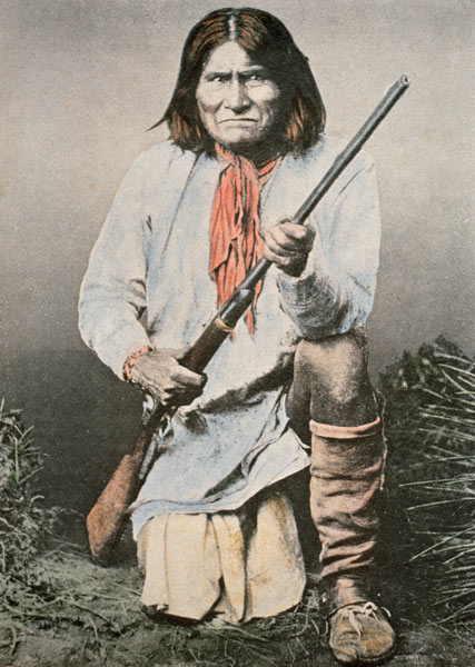 Geronimo (coloured photo) od American School, (20th century)