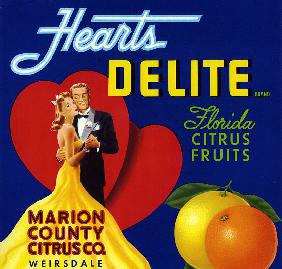 Hearts Delite Fruit Crate Label