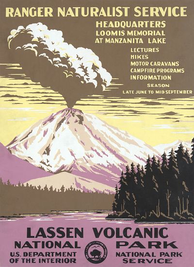 Lassen Volcanic National Park Travel Poster od American School, (20th century)