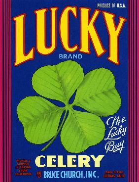 Lucky Brand Celery Fruit Crate Label
