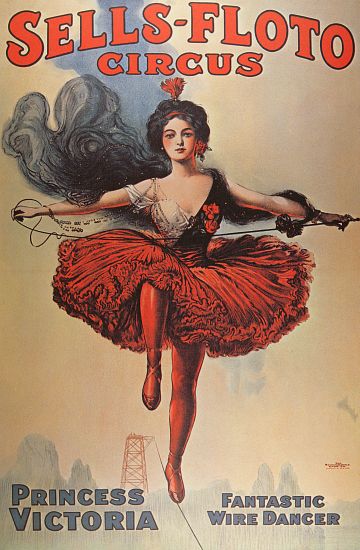 Poster advertising the 'Sells-Floto Circus' od American School, (20th century)