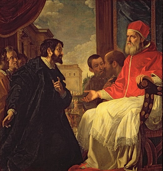Michelangelo and Pope Julius II od Anastasio Fontebuoni