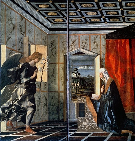 The Annunciation (pre-restoration) od (and assistants) Giovanni Bellini